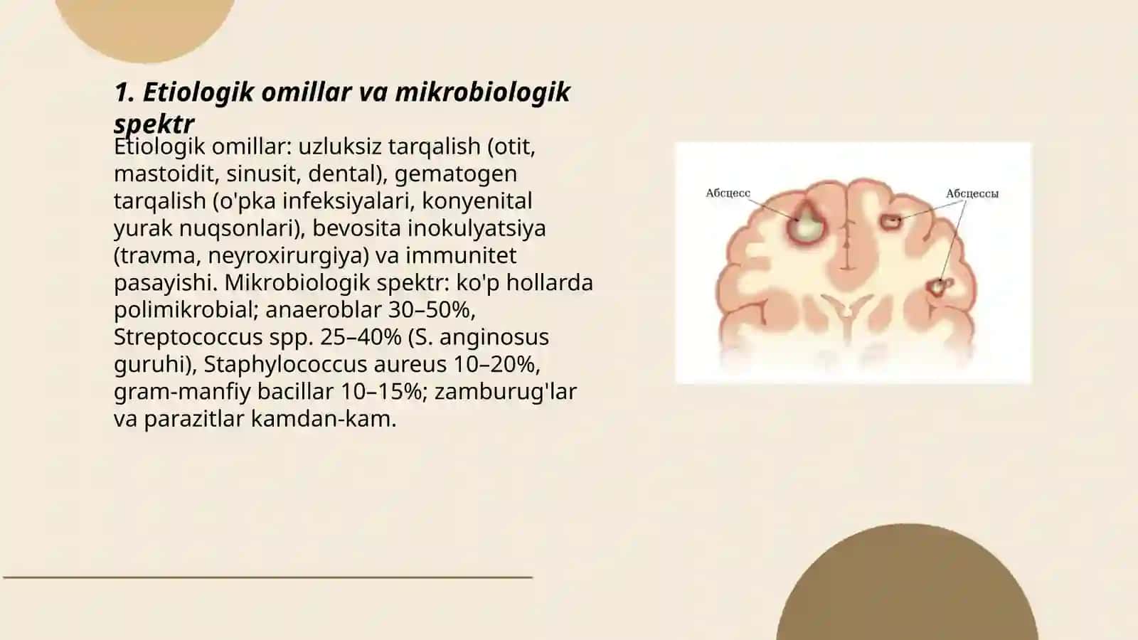 Bosh miyya absessining o'ziga xos xususiyatlari 3