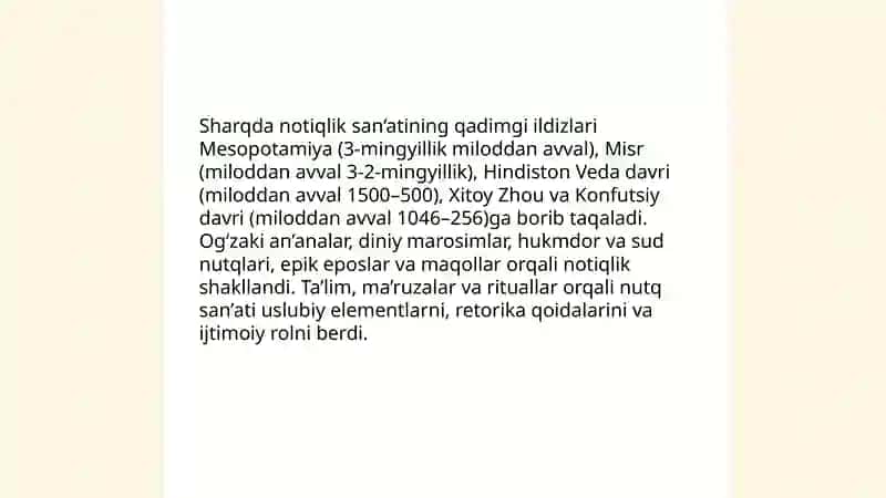 Sharqda notiqlik san‘atining rivojlanishi 3