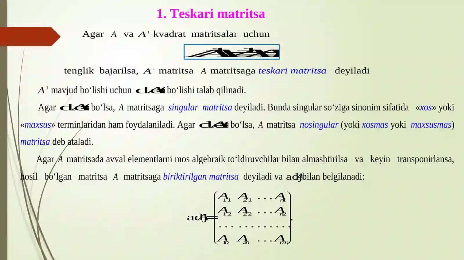 Teskari matritsa 3