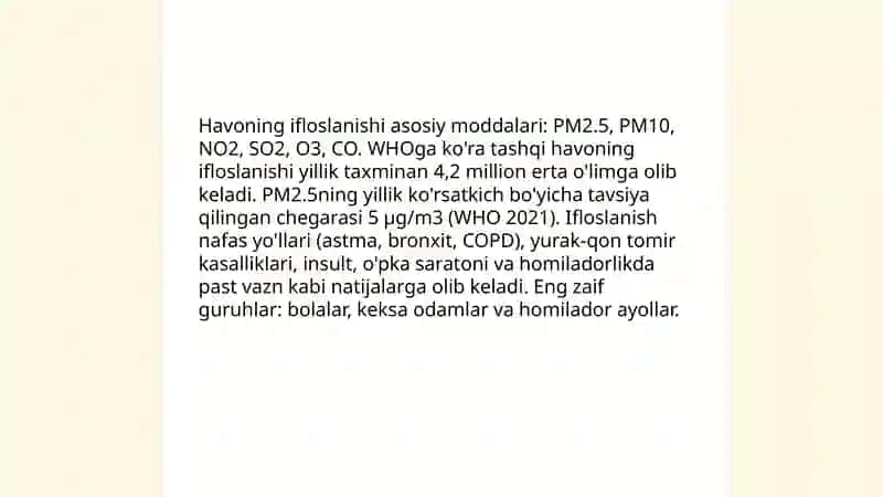 Ekologiya va aholi salomatligi 3