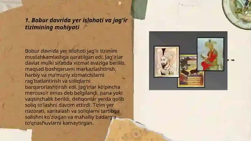 Bobur va uning vorislari olib borgan ijtimoiy iqtisodiy islohotlarning mohiyati 3