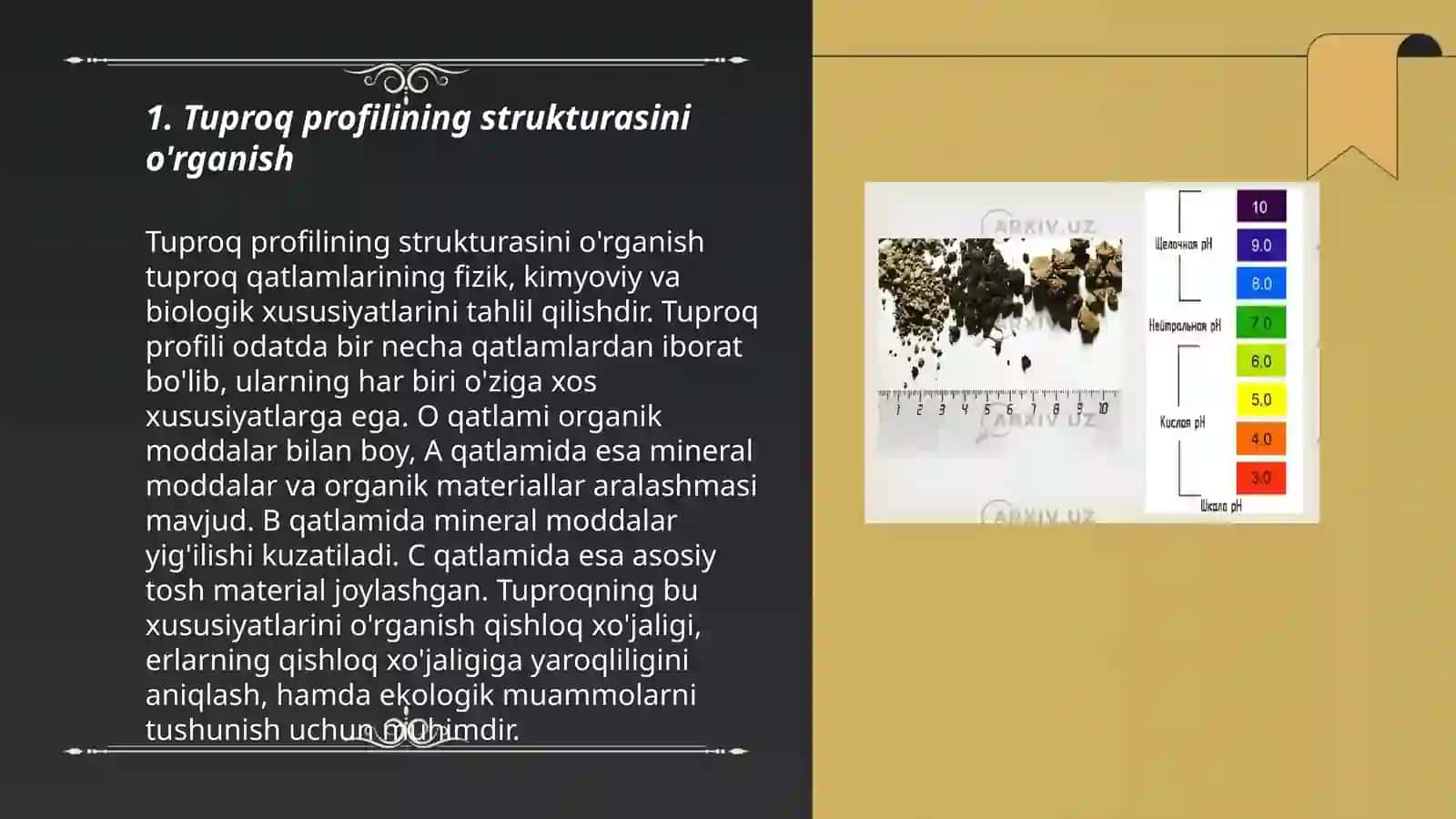 Tuproq morfologiyasini tahlil qilish 3