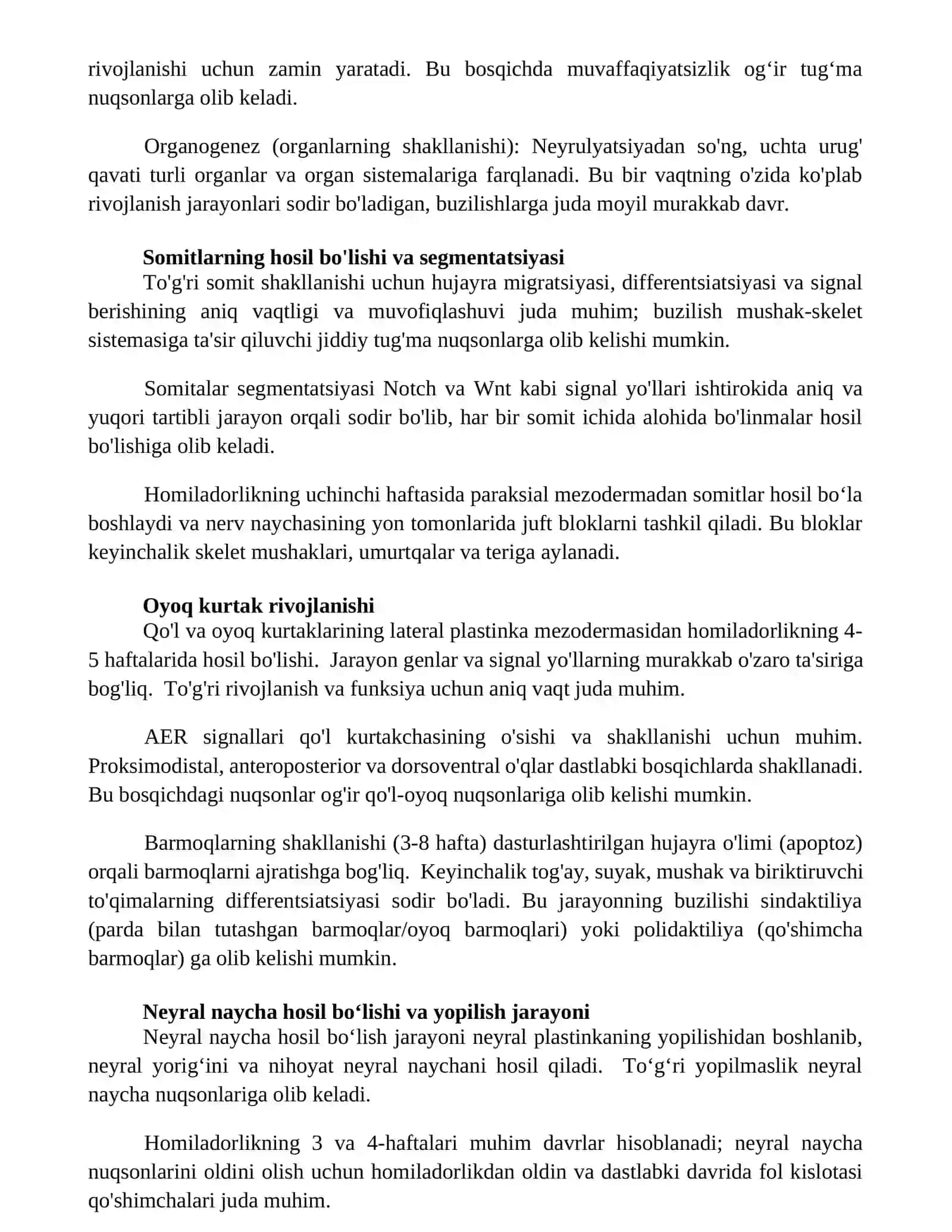 Gestalogiyadan Odam Embriogenezining qaltis davrlari 3