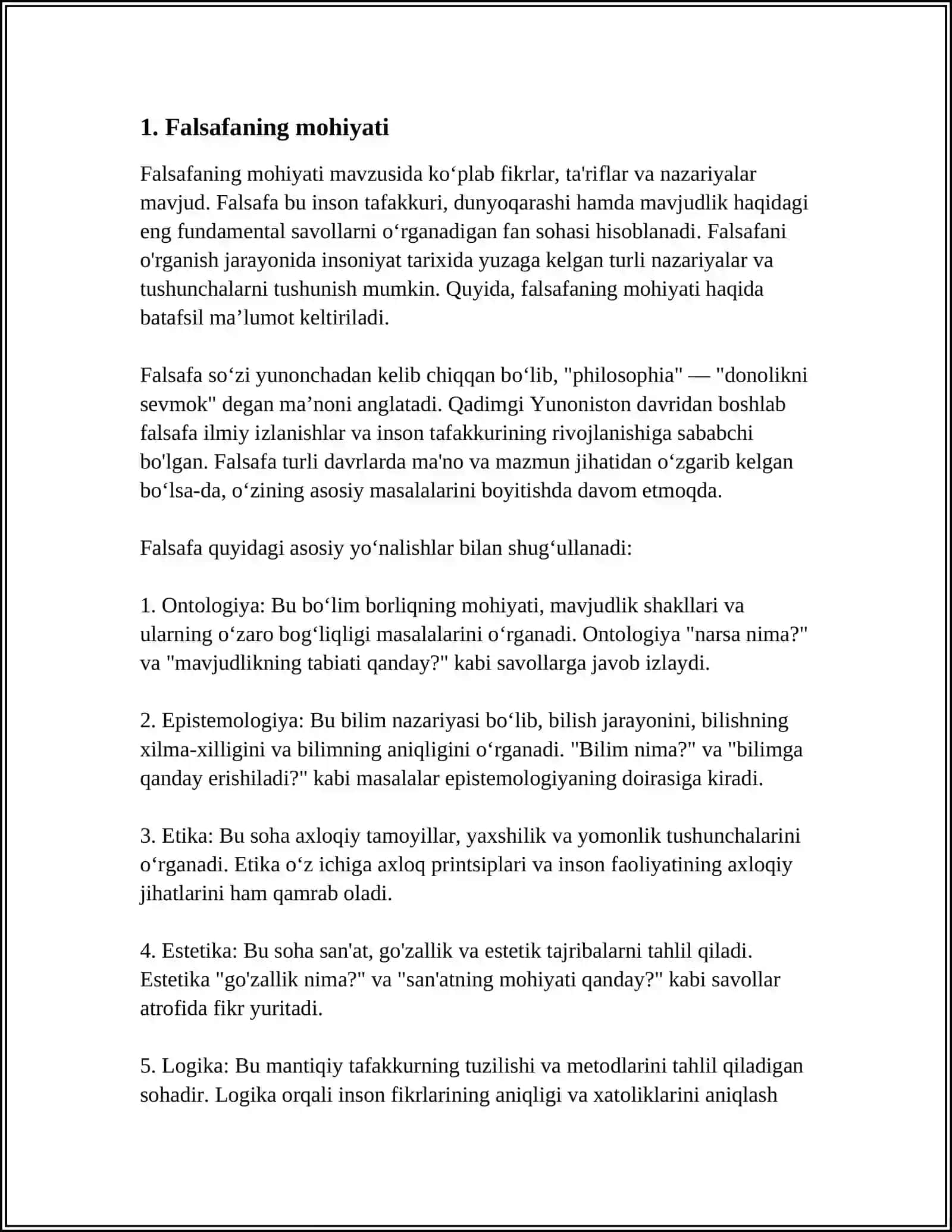 FALSAFA TUSHUNCHASI 3