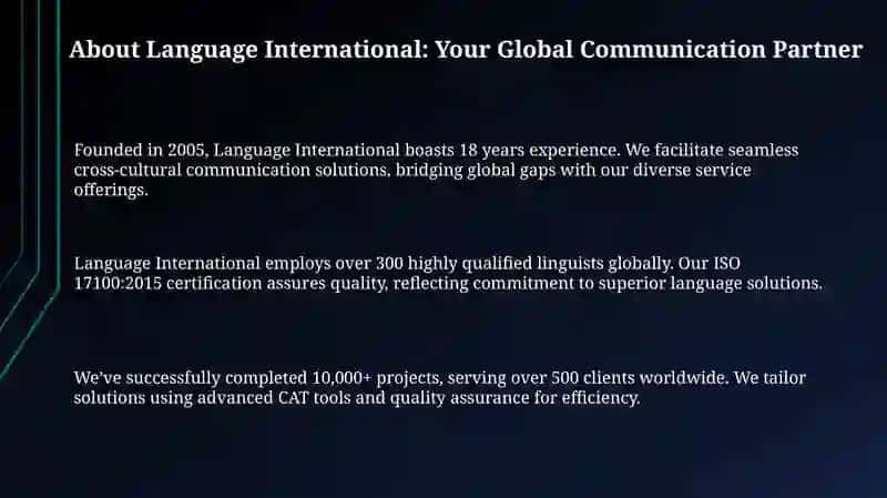 Welcome to language international 3