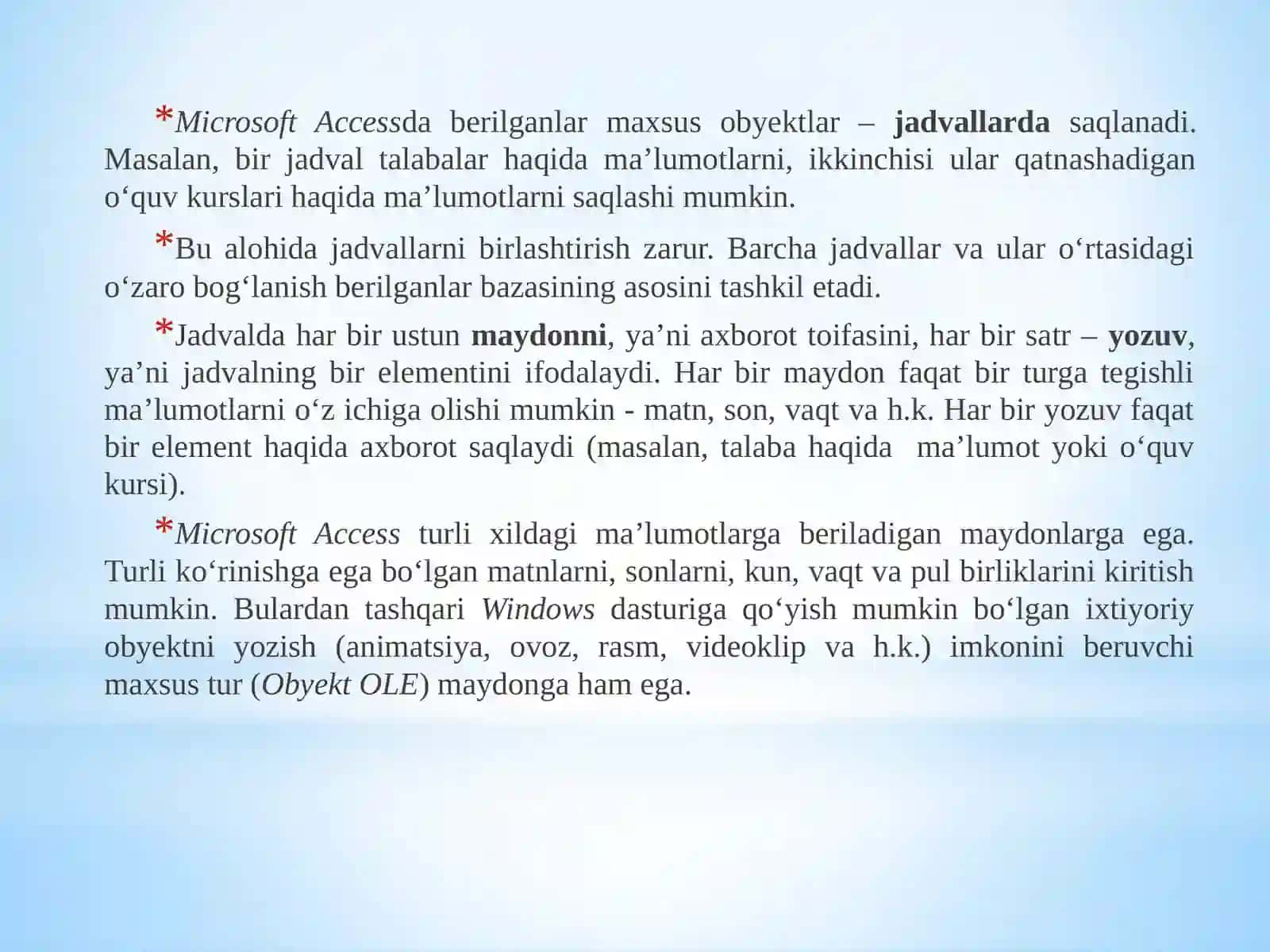 Berilganlar resurslarini boshqarish 3