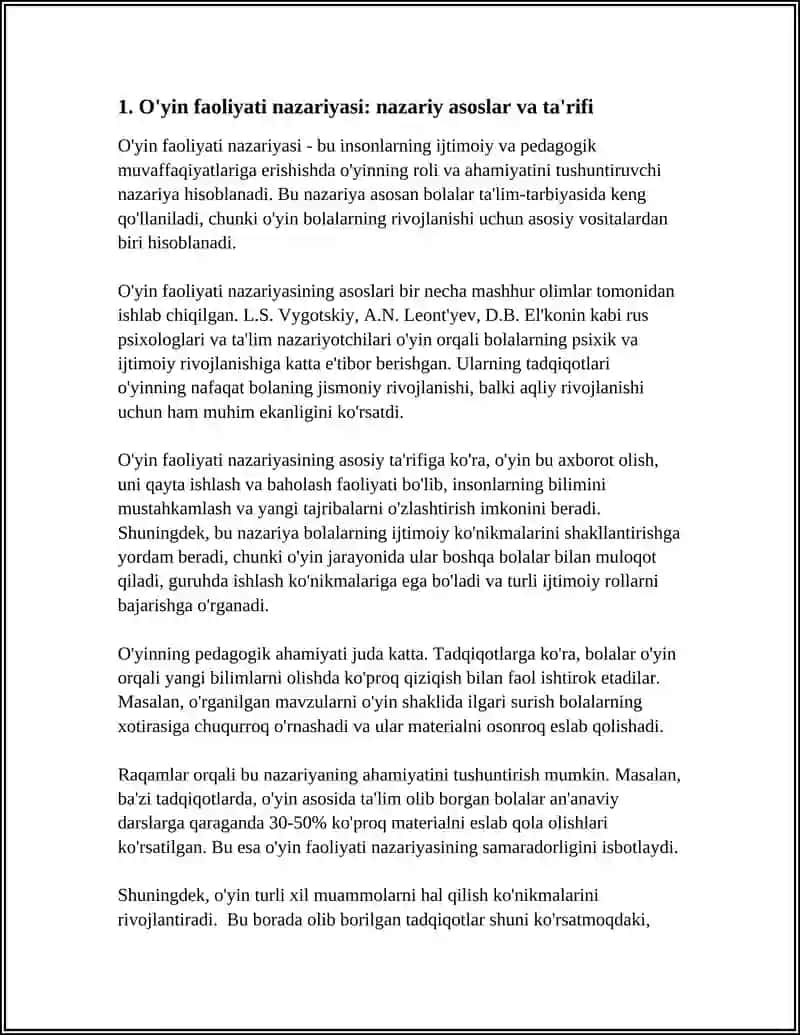 ÒYIN FAOLIYATI NAZARIYASI 3