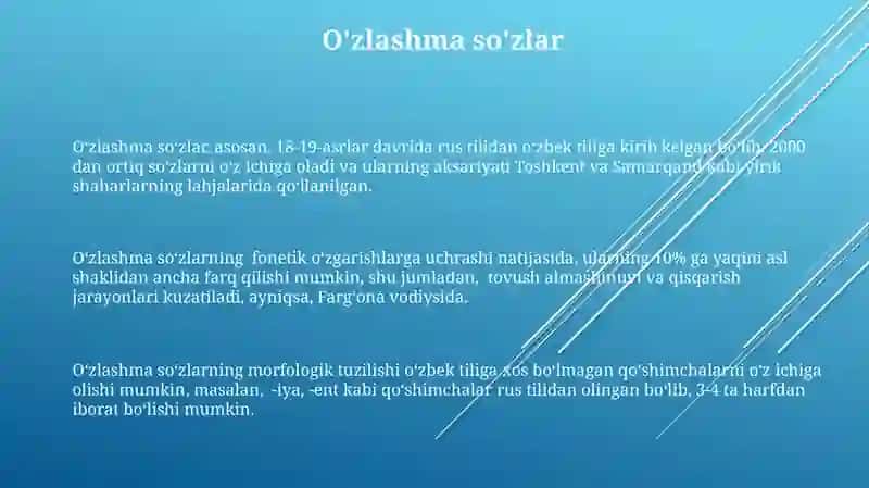 O'zlashma so'zlar 3