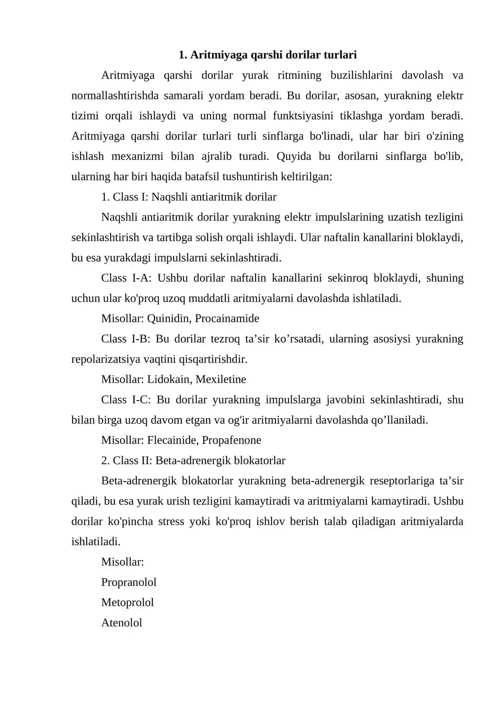 Aritmiyaga qarshi dorilar 3