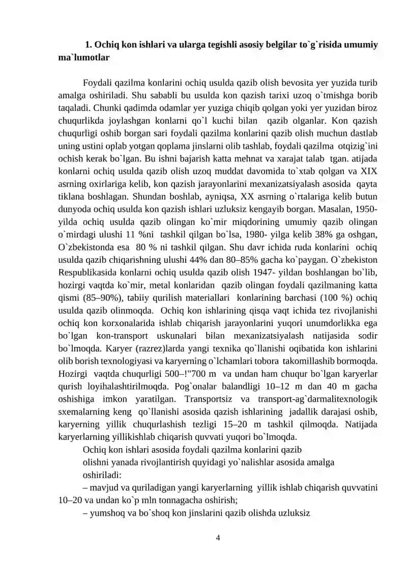 Konlarni ochiq usulda qazib olish 3