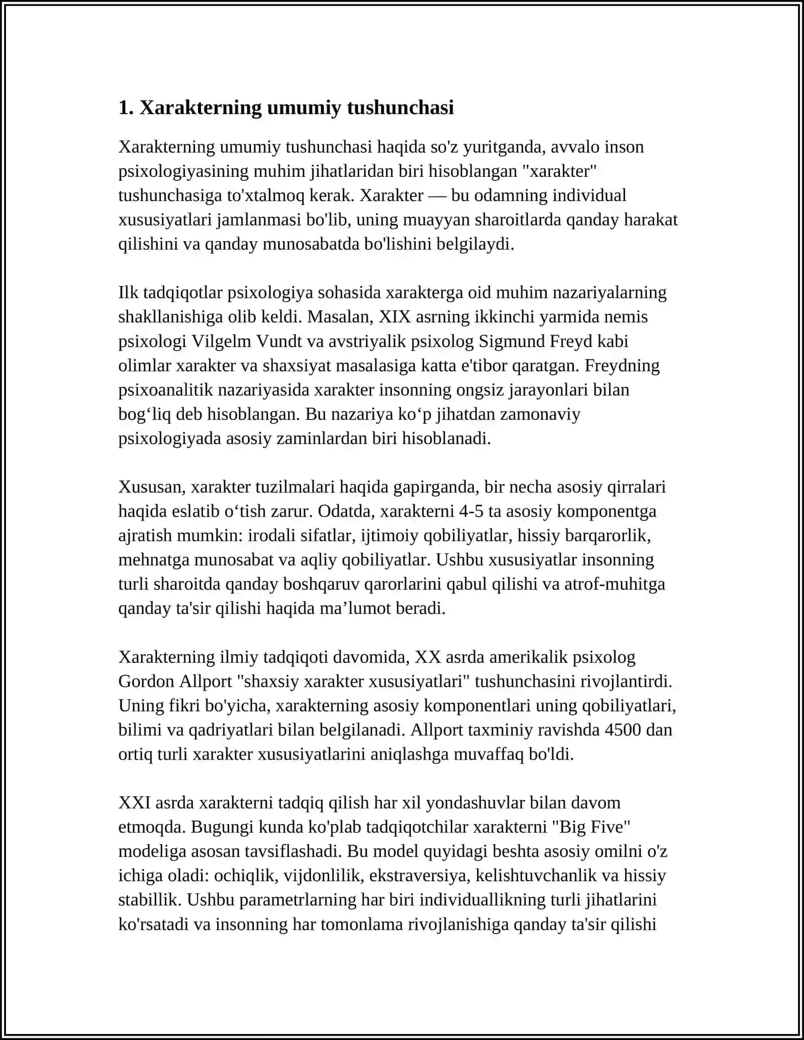 XARAKTER HAQIDA TUSHUNCHA. EMOMALI HARAKTER 3