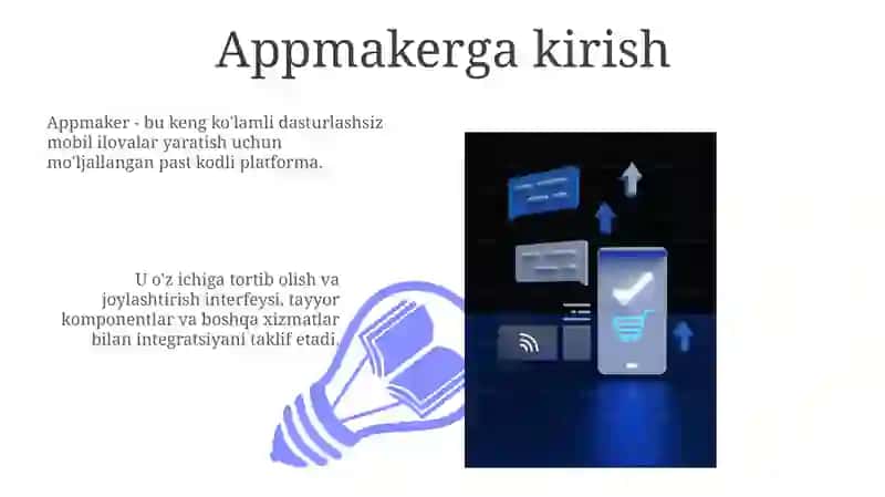 AppMaker dasturida mobil ilova yaratish 3