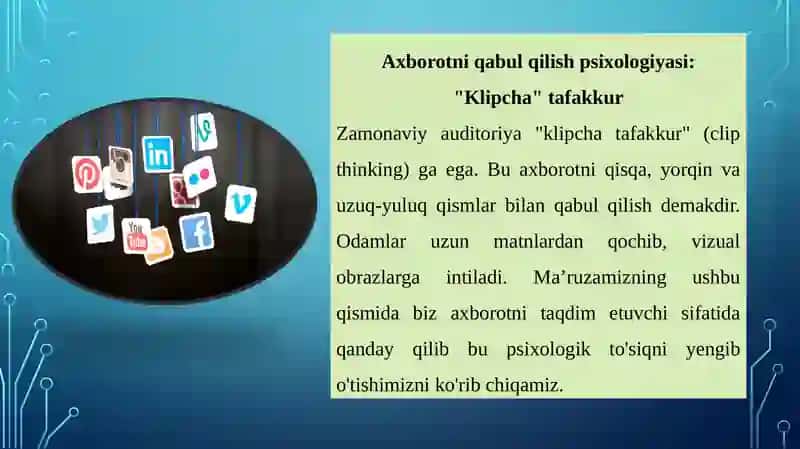 Media makonda axborotni taqdim etish 3