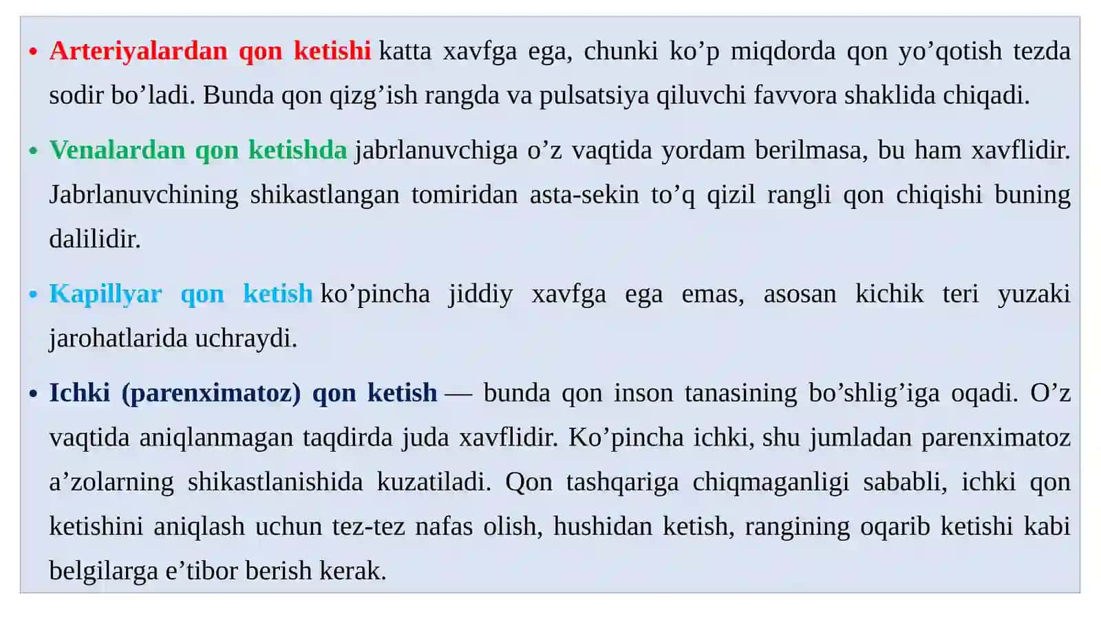 Qon ketishturlari 3