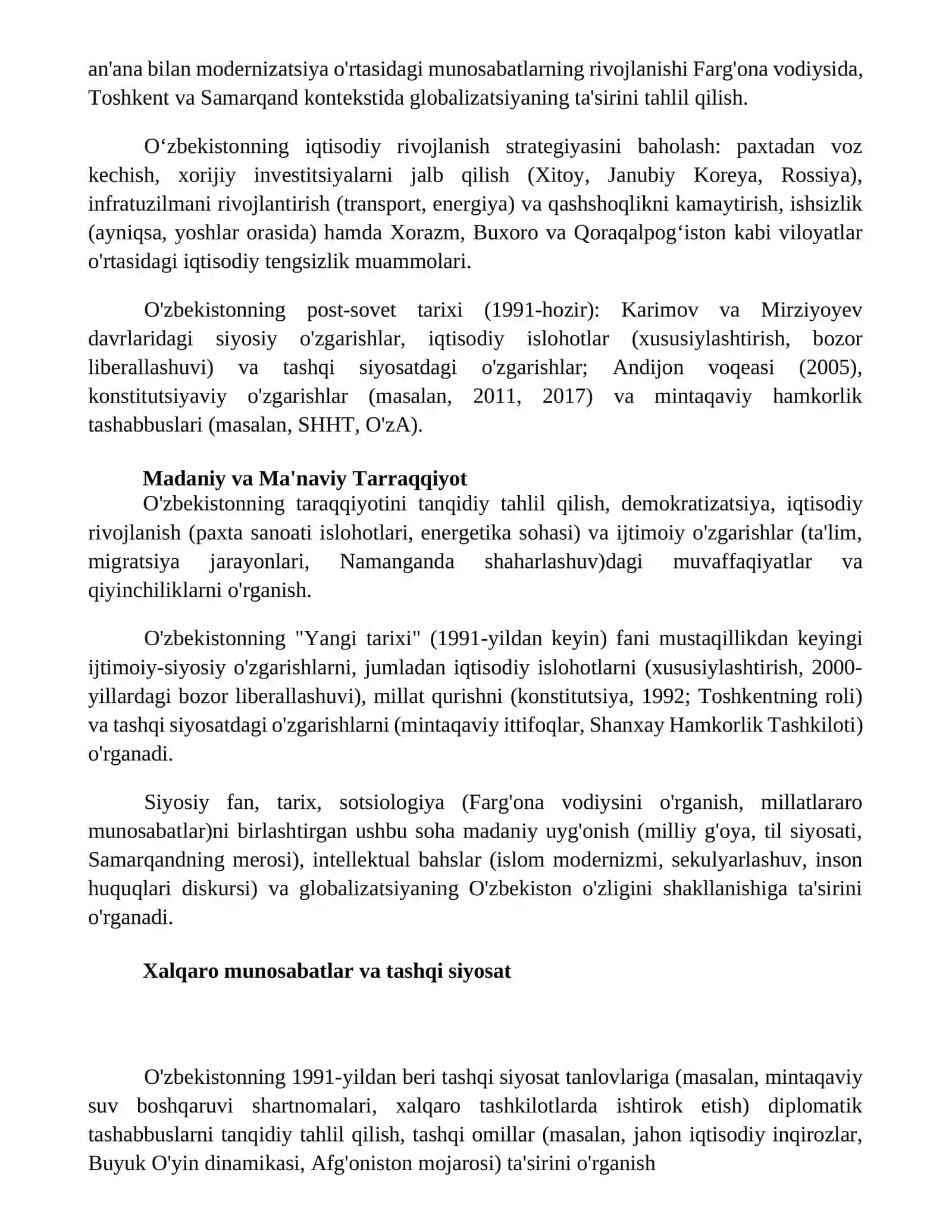 O'zbekistonning eng yangi tarixi" o'quv fanining predmeti,maqsadi va vazifalari 3