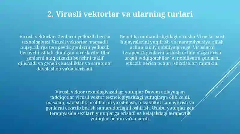 Viruslarning Gen Muhandisligida Qo'Llanilishi Va Ushbu Yo'Nalishda Erishilgan Yutuqlar Va Olingan Natijalar 3