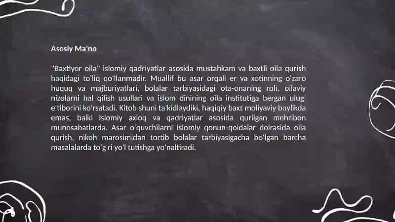Shayx Muhammad Sodiq Muhammad Yusufning “Baxtiyor oila” asarida islom qadriyatlarining talqini 3