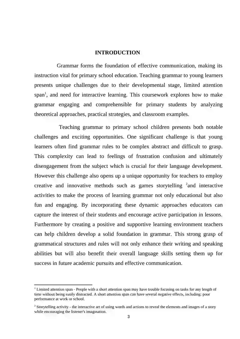 Teaching Grammar to Primary School Learners: Challenges and Opportunities 3