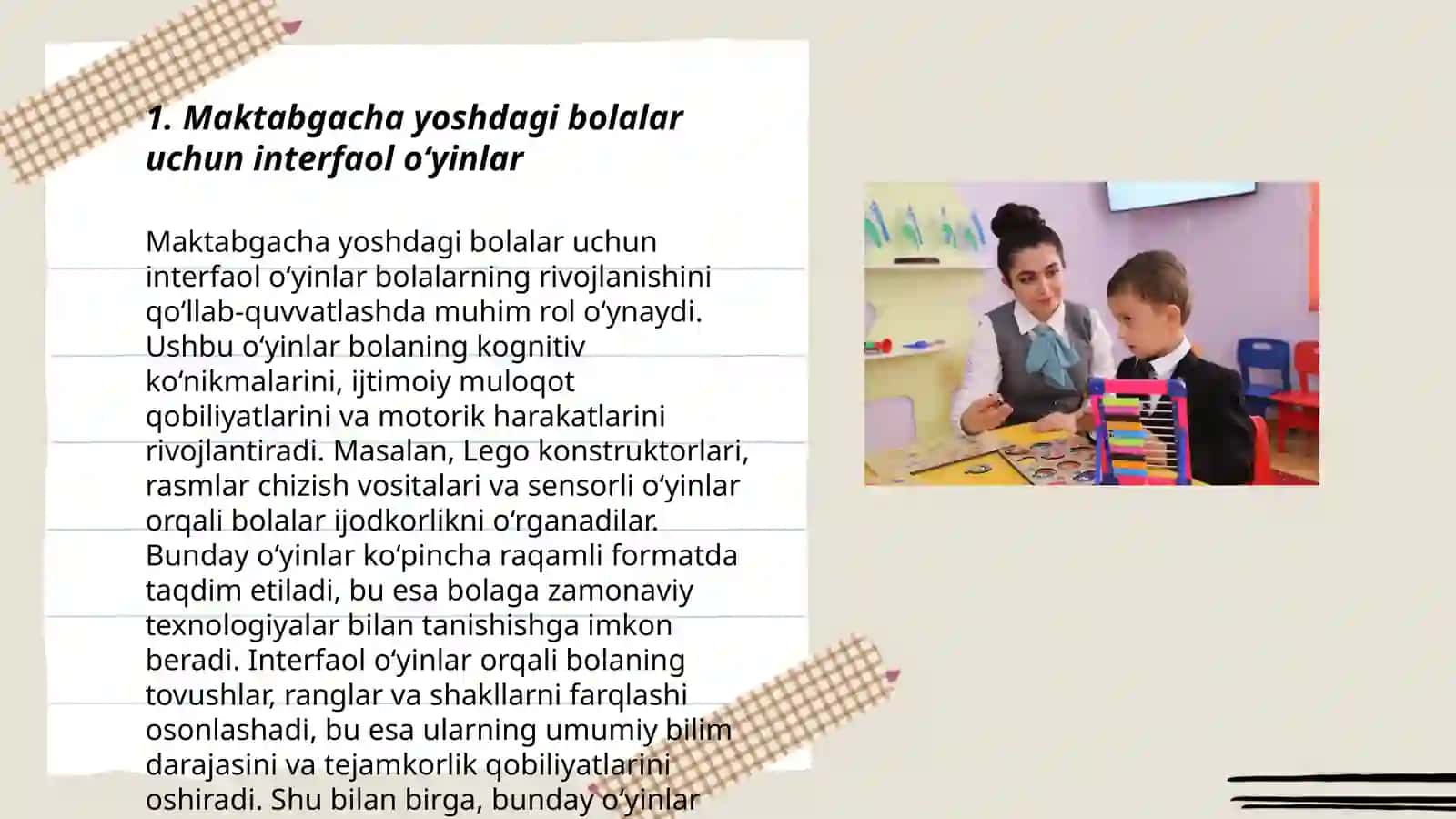 Maktabgacha yoshdagi bolalarni o'qitishning pedagogik vositalari 3