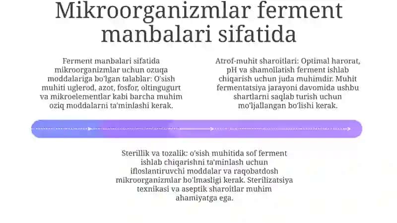Mikroorganizmlardan Fermentlar Ajratib Olishda Ozuqa Muhitiga QoʻYiladigan Talablar 3