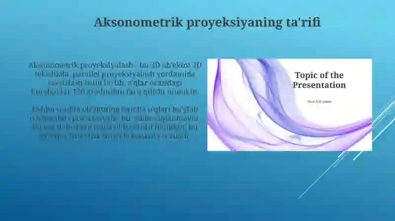 Aksonometrik proyeksiyalash 3