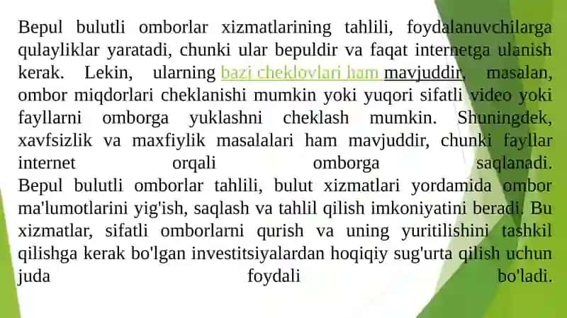 Bepul bulutli omborlar tahlili 3