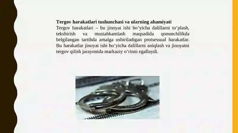 Tergov harakatlarining boshqa protsessual harakatlardan farqi 3