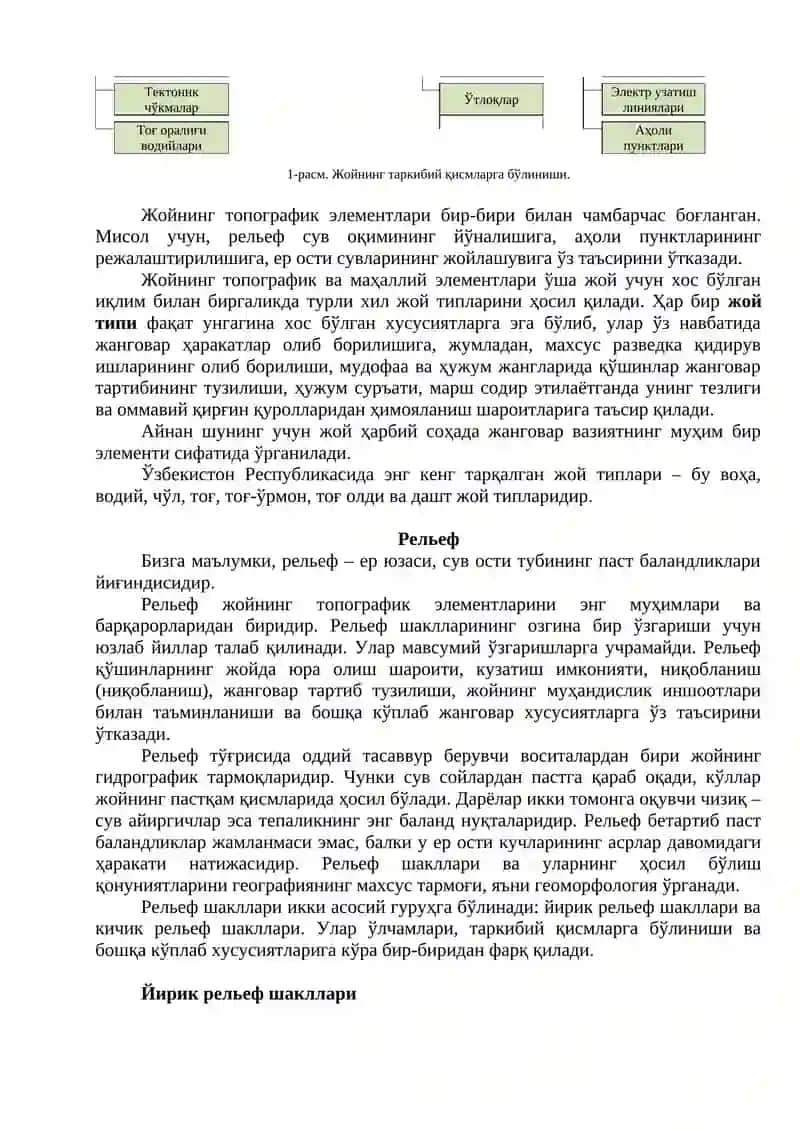Ҳарбий топография фани. Жой ва унинг элементлари 3