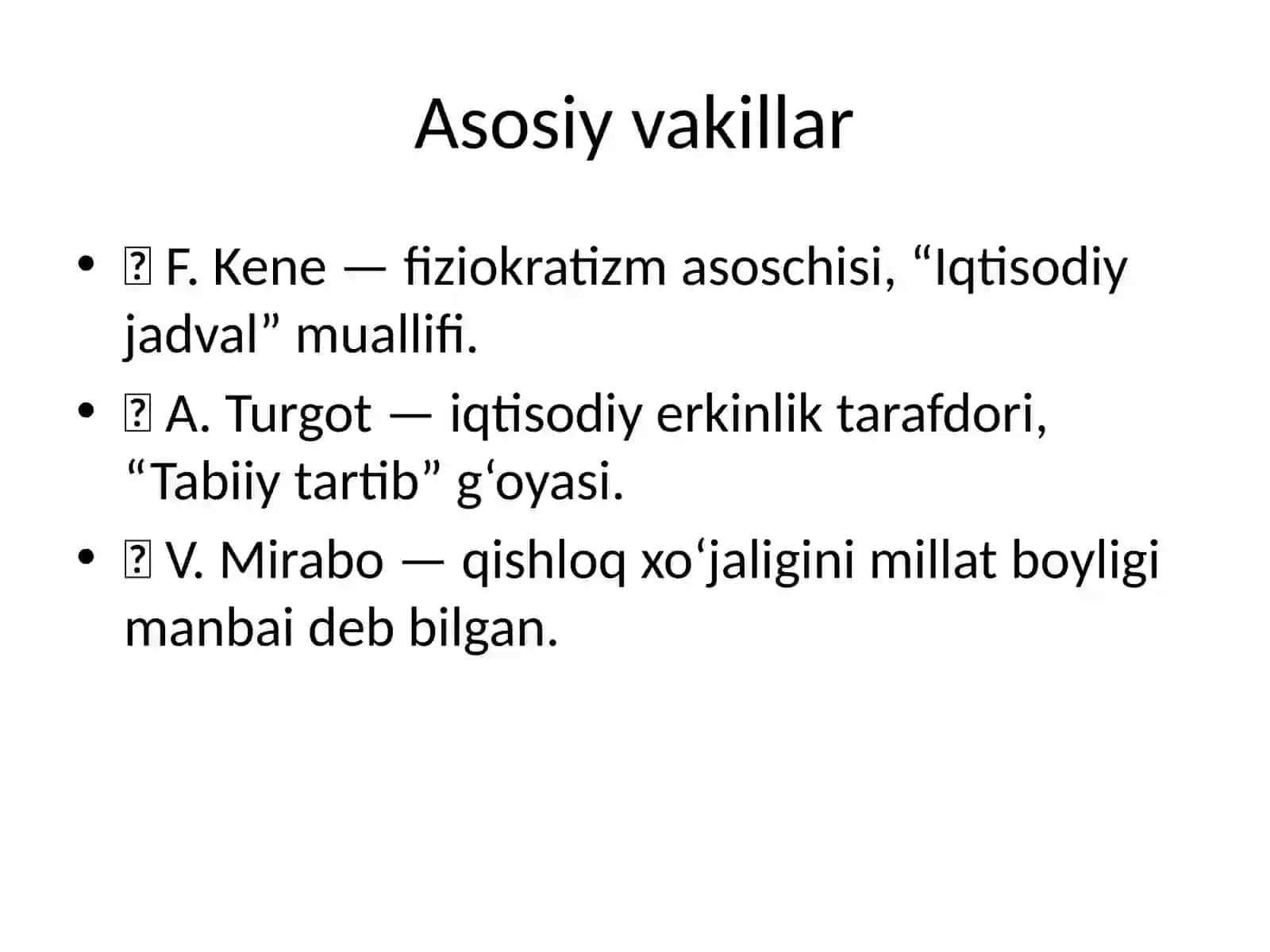 Fiziokratlar iqtisodiy ta’limoti 3