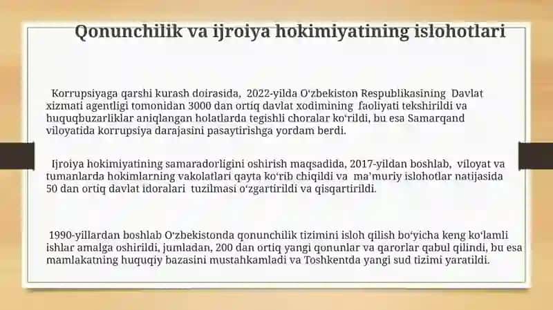 Mustaqillik yillarida davlat boshqaruvi tizimida amalga oshirilgan islohotlar 3