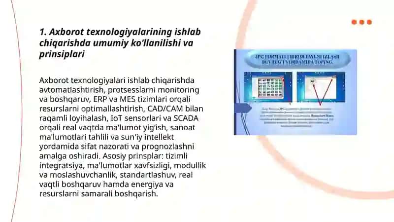 Axborot texnologiyalarining ishlab chiqarishda qullanishi 3