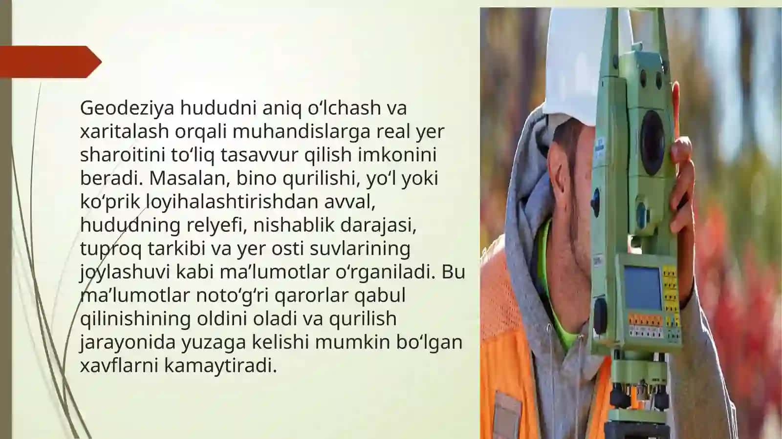 Hududlarni muhandislik jihatdan o‘rganishda geodeziyaning o‘rni 3