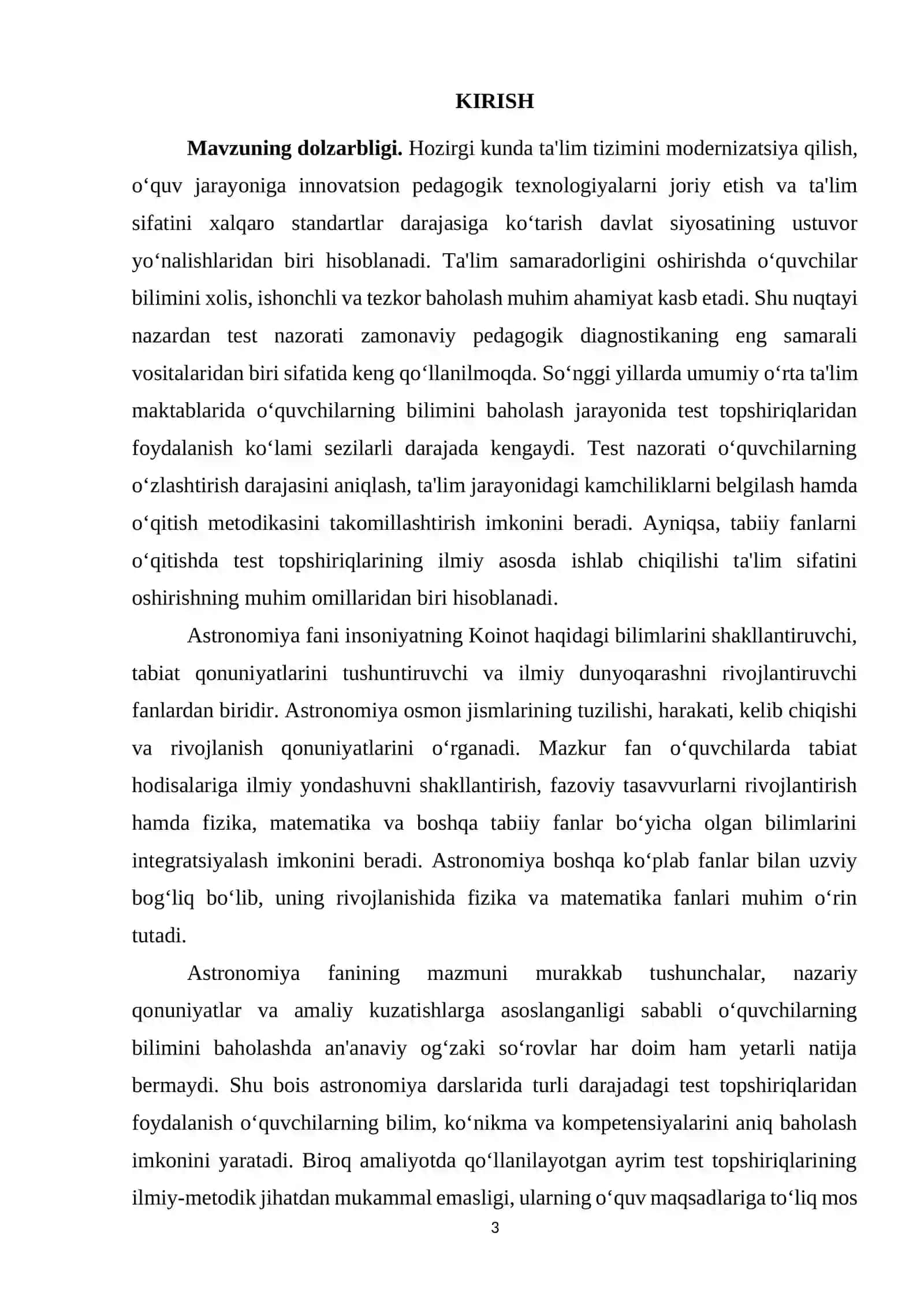 Astronomiya darslarida test topshiriqlarini ishlab chiqish metodikasi 3
