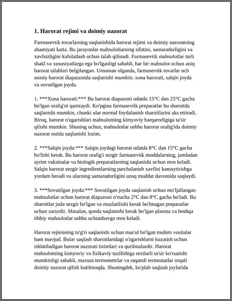 FARMASEVTIK TAVARLARNING SAQLANISHIGA QO’YILADIGAN TALABLAR 3