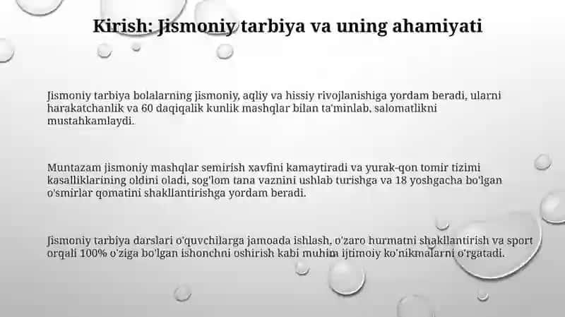 Jismoniy tarbiya jarayonida tana vazni va qaddi-qomatini shakllantirish 3