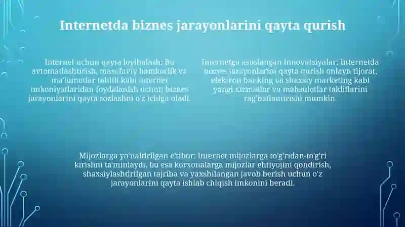 Internet TarmogʻIda Biznes Jarayonlarini Tashkil Etish 3