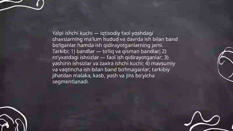 Yalpi ishchi kuchi va uni takror ishlab chiqarish Hasan 3