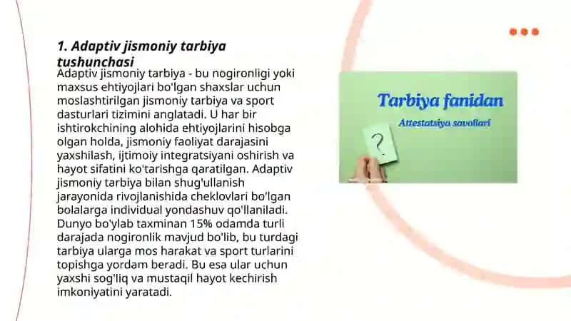 Adaptiv jismoniy tarbiya va sportning maqsad va vaziyfalari 3