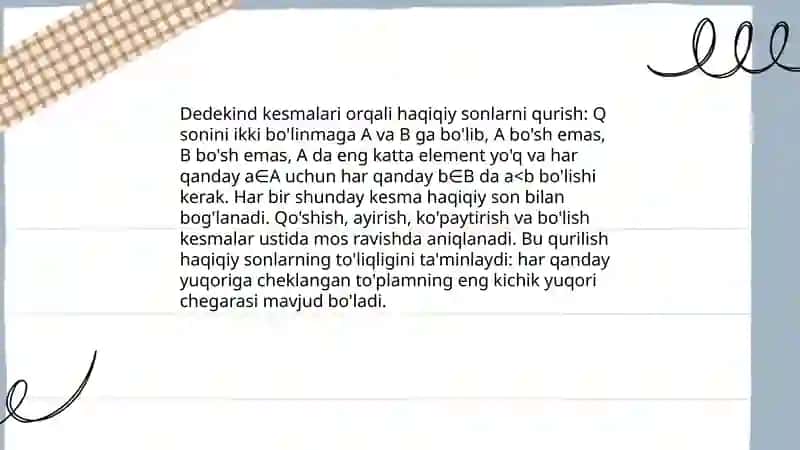 Haqiqiy sonlarni aniqlash usullari 3