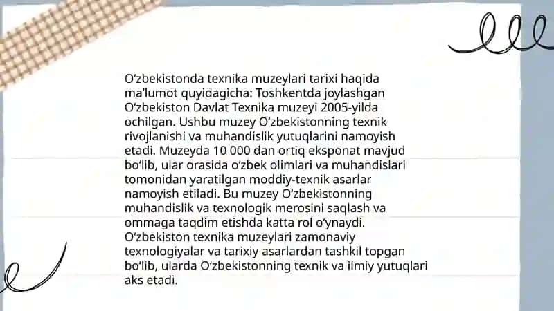 Узбекистондаги техник музейлар тарихи 3