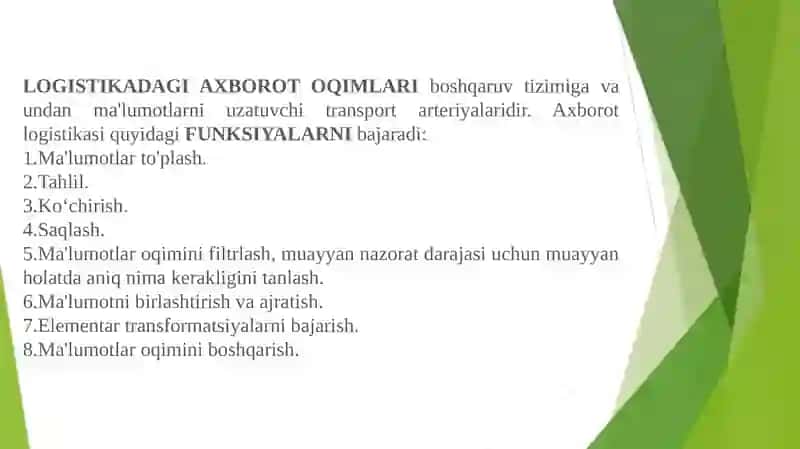 Axborot logistikasi maqsadi va tamoyillari 3