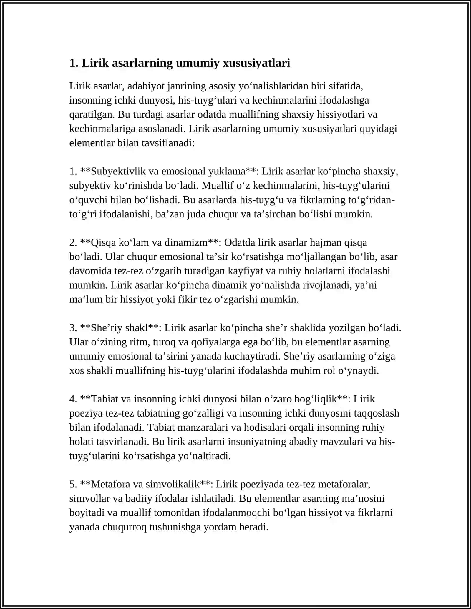 XO‘JAMNAZAR XUVAYDO LIRIKASINING BADIIY XUSUSIYATLARI (LIRIK OBRAZ VA TEMATIKASI) 3
