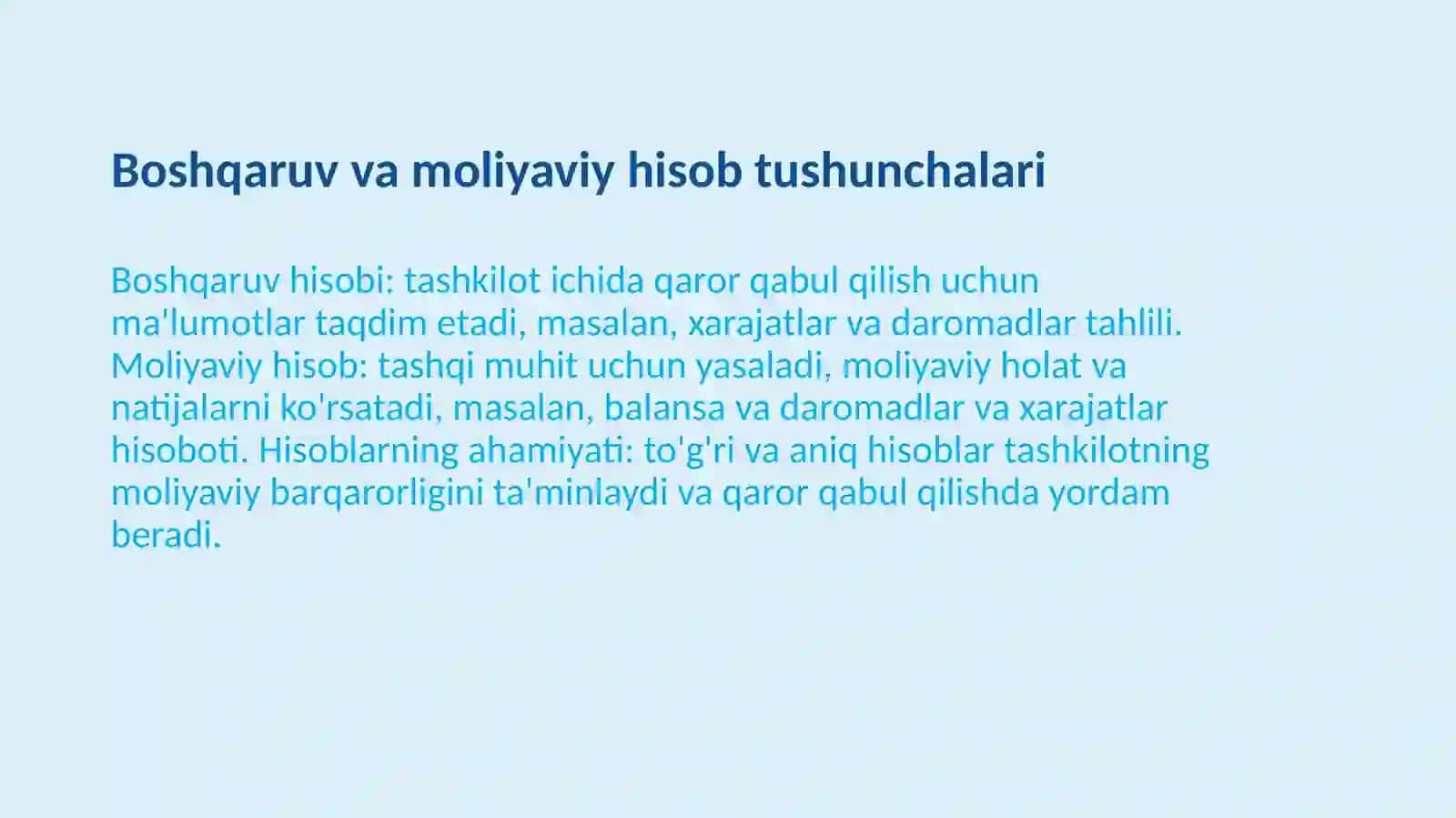Boshqaruv va moliyaviy hisobning asosiy faktlari 3