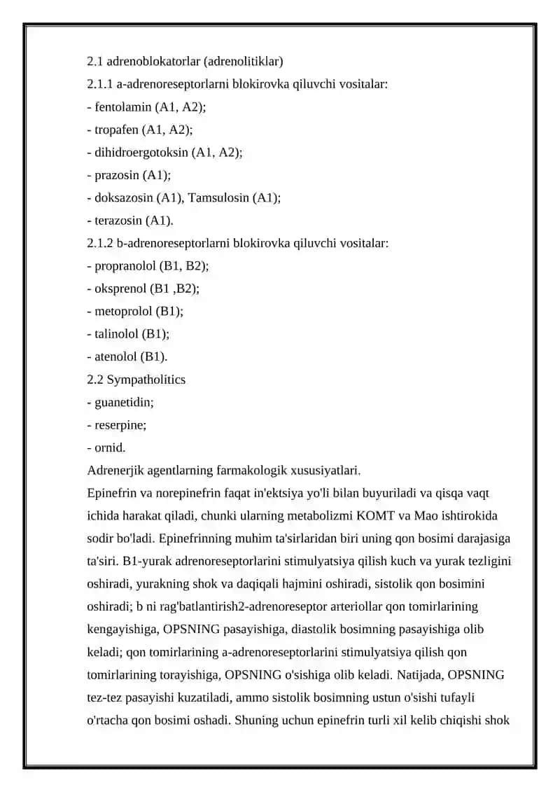 ADRENORETSEPTORLARNI FALAJLOVCHI VOSITALAR 3