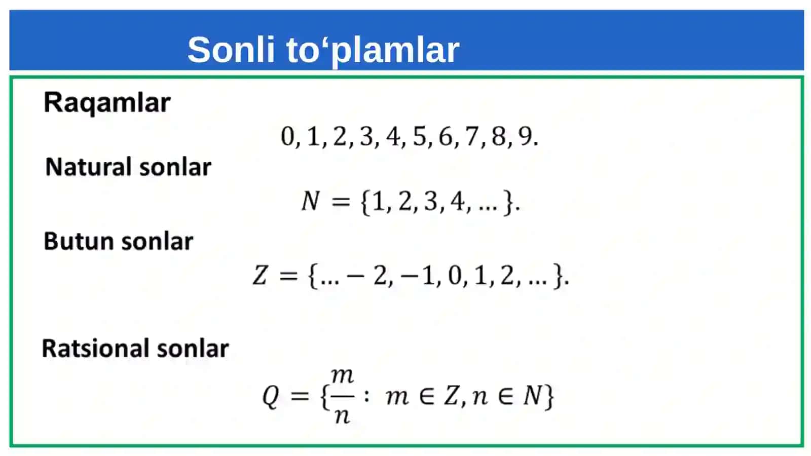 7-dars: Nomanfiy butun sonlar to‘plami 3
