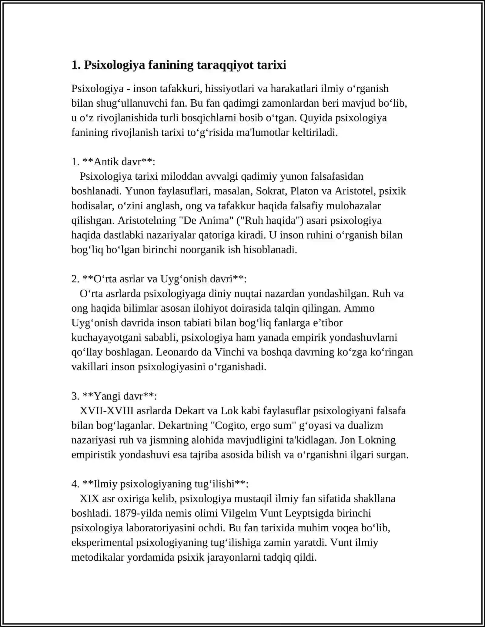 EVALUATION PSIXALOGIYAGA KIRISH FSMU 3