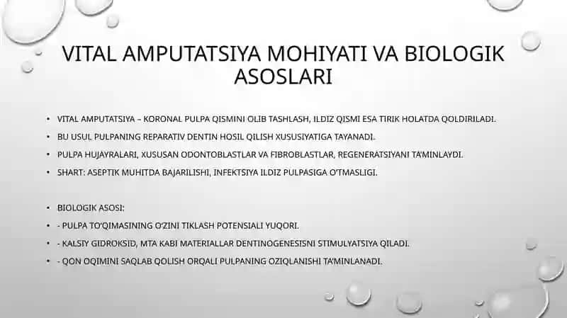 Pulpitlarni vital amputatsiya usuli bilan davolashda yuzaga keluvchi xato va asoratlar 3