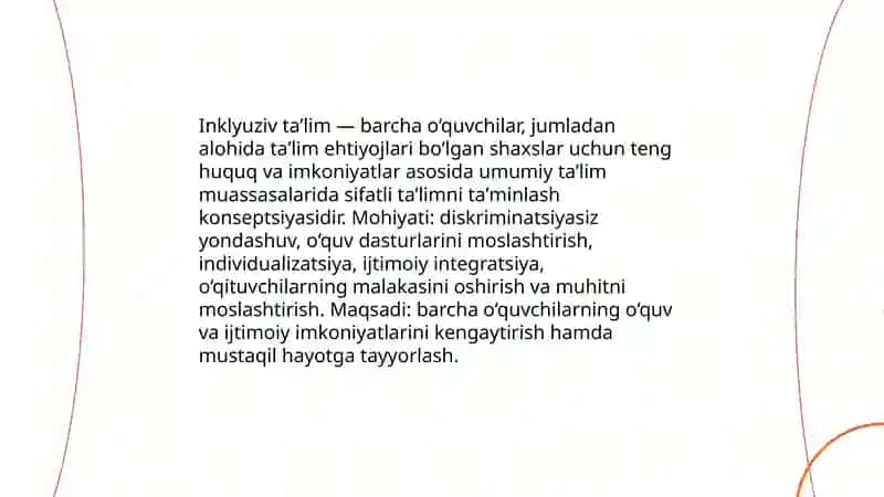 Inklyuziv taʼlim va Alohida taʼlim 3