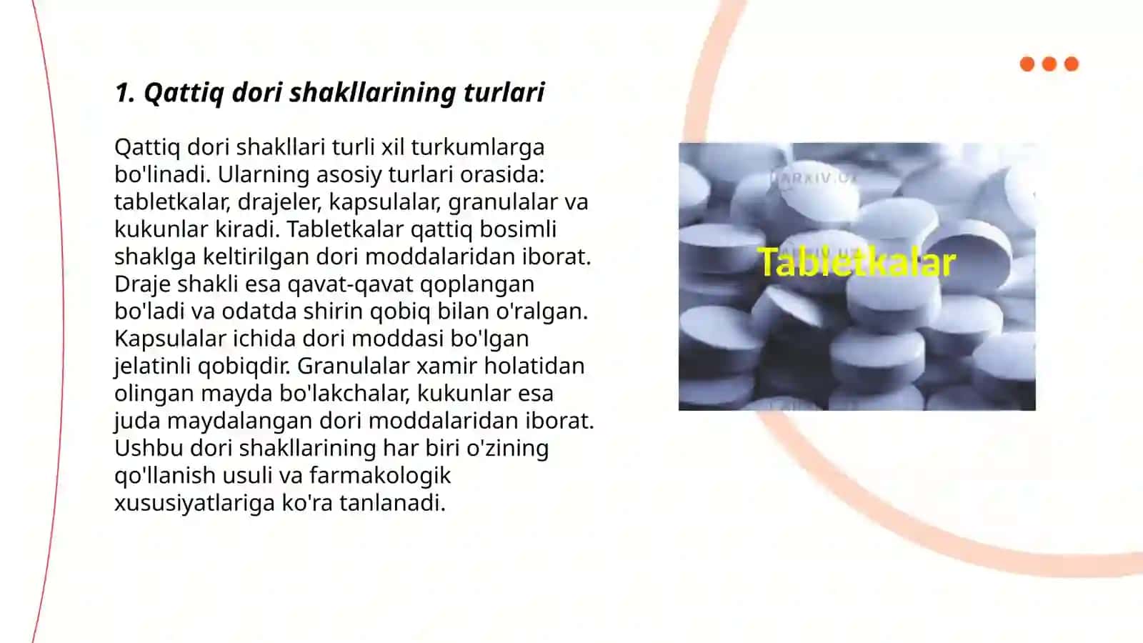 Sanoat miqyosida ishlab chiqariladigan qattiq dori shakllari 3