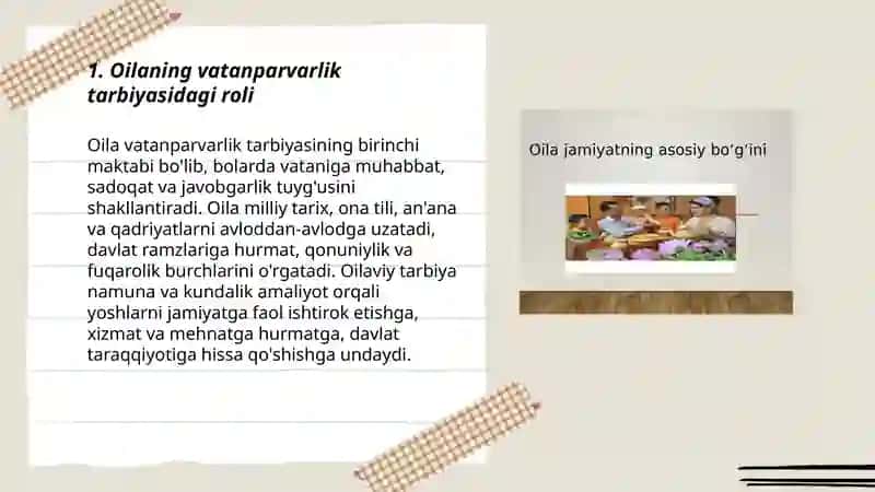 Vatan taraqqiyotiga men ham masʼulman:Oila jamiyatning asosiy boʻgʻini 3